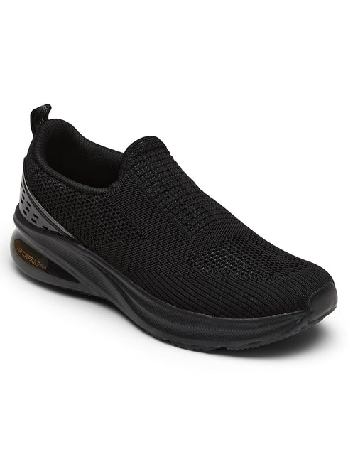 PORIUM Black Men's Walking Shoes